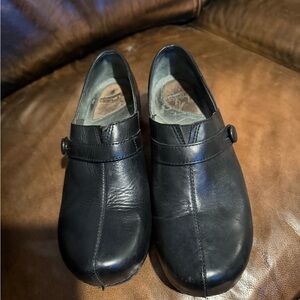 Dansko Black Leather Clogs